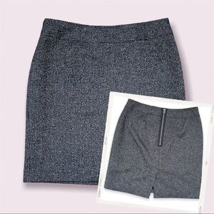 Halogen tweed pencil skirt w/ exposed zipper